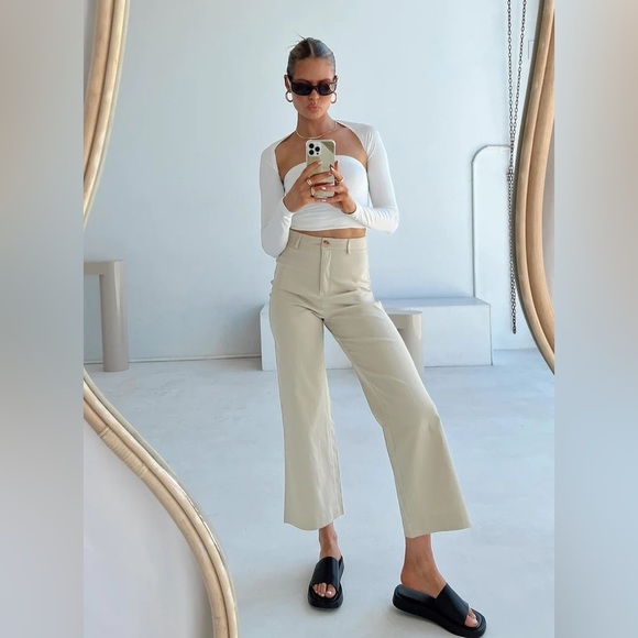 Princess Polly Carter Pants Beige - Picture 1 of 6